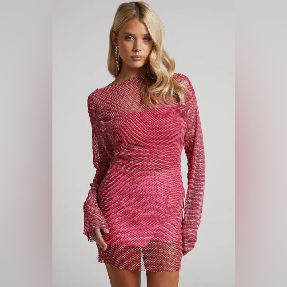 Rhinestone Mesh Dress